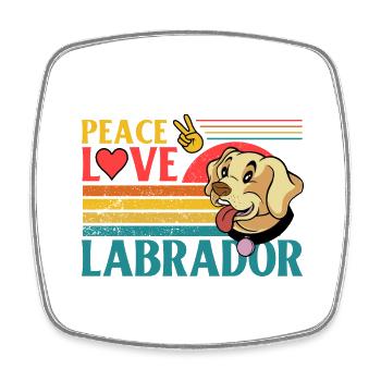 Peace Love Labrador - Viereckiger Kühlschrankmagnet - Weiß - Vorne