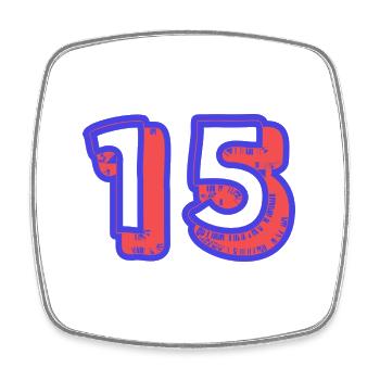 15. 15 YEARS. 15th ANNIVERSARY. 15 YEAR ANNIVERSARY. - Square fridge magnet - white - Front