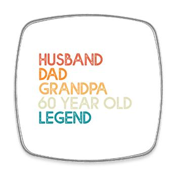 60 ans anniversaire cadeau mari papa papy - Magnet carré - blanc - Devant