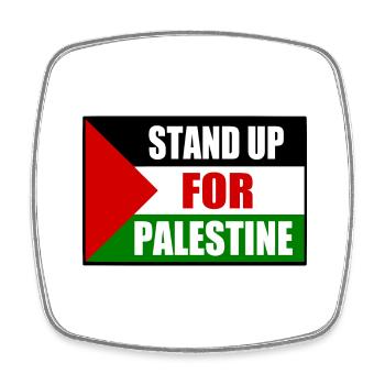 stand up for palestine - Viereckiger Kühlschrankmagnet - Weiß - Vorne