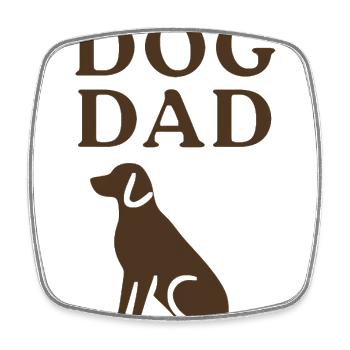 Silhouette de papa chien Labrador amour - Magnet carré - blanc - Devant