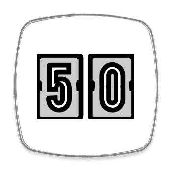 50. 50. GEBURTSTAG. GEBURTSTAG 50 JAHRE. 50 - Viereckiger Kühlschrankmagnet - Weiß - Vorne