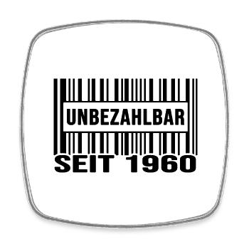 1960 geburtstag unbezahlbar barcode - Viereckiger Kühlschrankmagnet - Weiß - Vorne