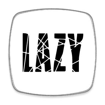 Lazy - Viereckiger Kühlschrankmagnet - Weiß - Vorne
