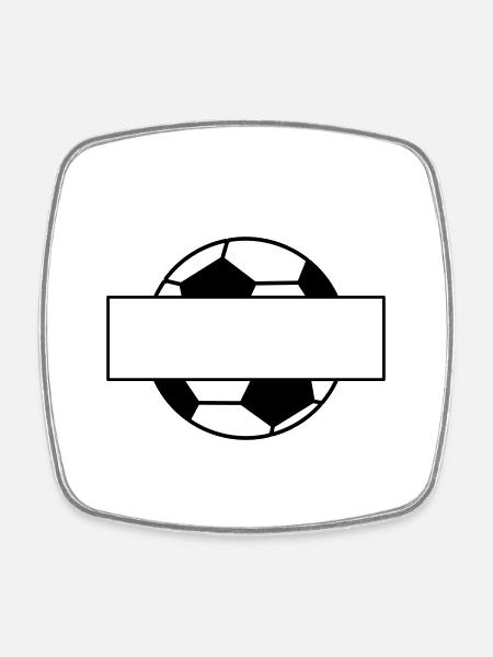 Fußball Namensschild - Viereckiger Kühlschrankmagnet - Weiß