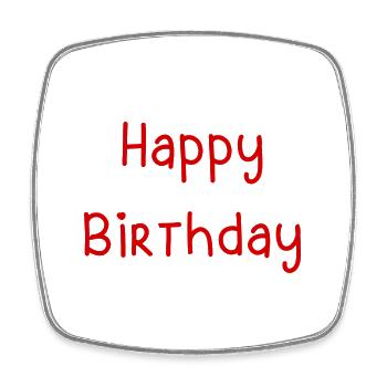 HAPPY BIRTHDAY. ANNIVERSAIRE - Magnet carré - blanc - Devant