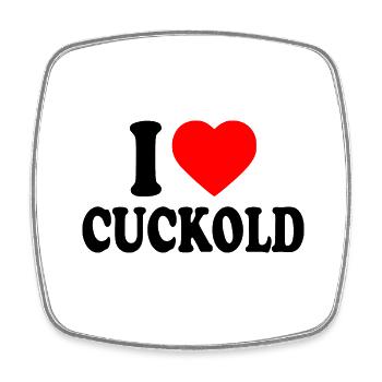 I love cuckold - Viereckiger Kühlschrankmagnet - Weiß - Vorne