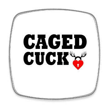 Cuckold caged cuck - Viereckiger Kühlschrankmagnet - Weiß - Vorne