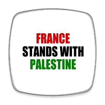 France stands with palestine - Square fridge magnet - white - Front
