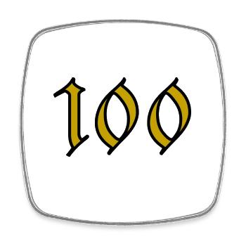 100. 100 YEARS. 100th ANNIVERSARY. BIRTHDAY 100 - Square fridge magnet - white - Front