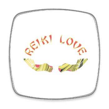 reiki hände e 114 - Viereckiger Kühlschrankmagnet - Weiß - Vorne