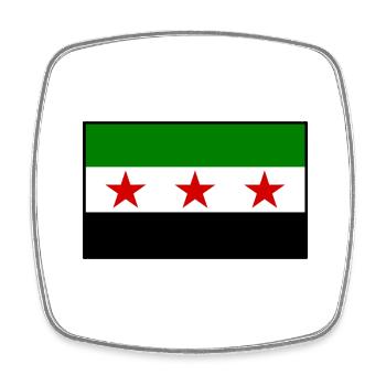 Drapeau de la Syrie - Magnet carré - blanc - Devant