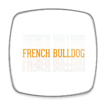 Bouledogue français - Magnet carré - blanc - Devant