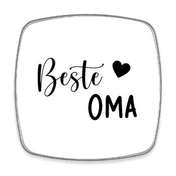 Beste Oma Geschenkidee - Viereckiger Kühlschrankmagnet - Weiß - Vorne