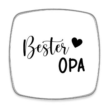 Bester Opa Geschenkidee - Viereckiger Kühlschrankmagnet - Weiß - Vorne