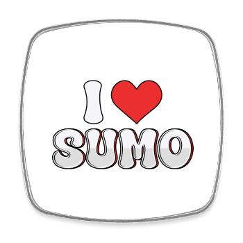 J’adore le sumo - Magnet carré - blanc - Devant