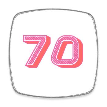 70. 70 JAHRE. 70-JÄHRIGES JUBILÄUM. 70-JÄHRIGES JUBILÄUM. - Viereckiger Kühlschrankmagnet - Weiß - Vorne