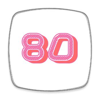 80. 80 YEARS. 80th ANNIVERSARY. 80 YEARS ANNIVERSARY. - Square fridge magnet - white - Front