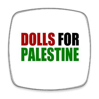 dolls for palestine - Viereckiger Kühlschrankmagnet - Weiß - Vorne