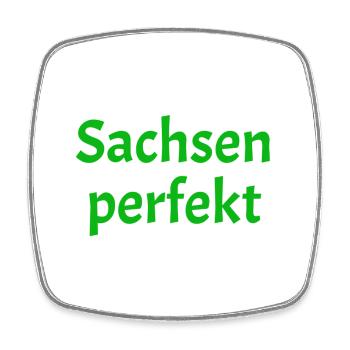 Sachsen perfekt - Viereckiger Kühlschrankmagnet - Weiß - Vorne