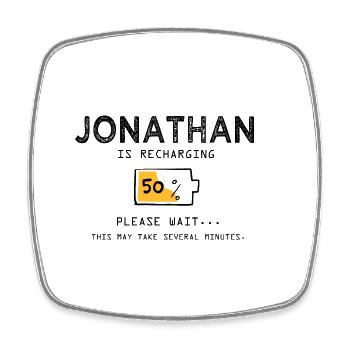 Jonathan Lustig Name Sarkastische Geschenke Name - Viereckiger Kühlschrankmagnet - Weiß - Vorne