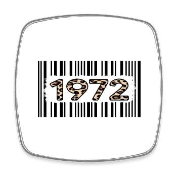 1972 geburtstag 50 jahre jubiläum barcode leopard - Viereckiger Kühlschrankmagnet - Weiß - Vorne