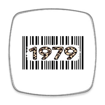 1979 birthday 43 years anniversary limited leopard - Square fridge magnet - white - Front