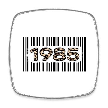 1985 birthday anniversary limited leopard 37 years - Square fridge magnet - white - Front