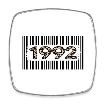 1992 anniversaire 30 ans code-barres léopard - Magnet carré - blanc - Devant