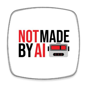 Not made by AI - Viereckiger Kühlschrankmagnet - Weiß - Vorne