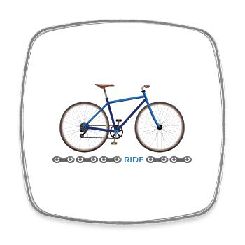 Fahrrad "ride" Radfahrer Fahrradtour sattelfest - Viereckiger Kühlschrankmagnet - Weiß - Vorne