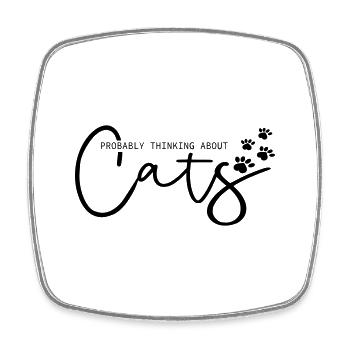 PENSE À CATS PUSSY KITTY DRÔLE DE DICTON MOTIFS - Magnet carré - blanc - Devant