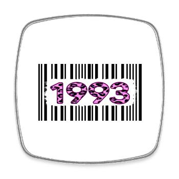 1993 geburtstag barcode rosa leopard retro party - Viereckiger Kühlschrankmagnet - Weiß - Vorne