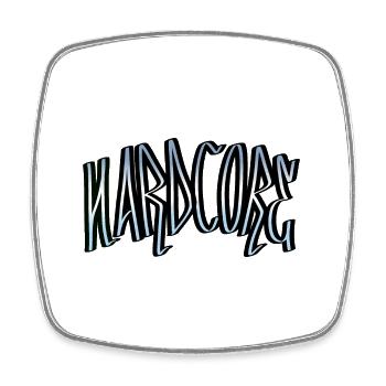 hardcore V2 - Viereckiger Kühlschrankmagnet - Weiß - Vorne