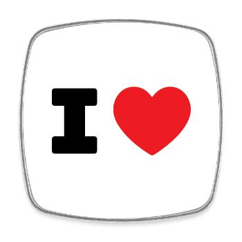 I LOVE - HEART Füge deinen eigenen Text hinzu - Viereckiger Kühlschrankmagnet - Weiß - Vorne