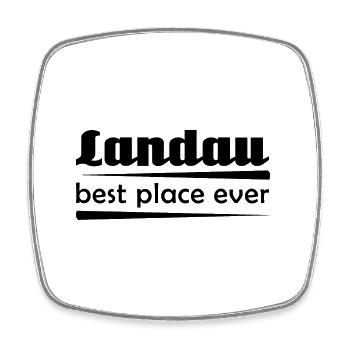 Landau - Stadt best place ever - Viereckiger Kühlschrankmagnet - Weiß - Vorne