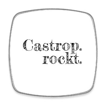 Castrop rockt - Textdesign mit Stadtnamen - Viereckiger Kühlschrankmagnet - Weiß - Vorne
