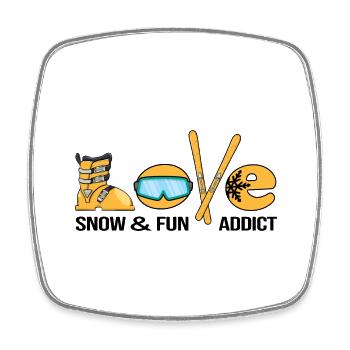 ski pistensau alpin shihase ski-love - Viereckiger Kühlschrankmagnet - Weiß - Vorne
