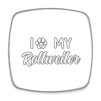I love my Rottweiler - Square fridge magnet - white - Front
