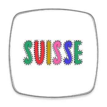 SUISSE. PAYS. GENEVE - Magnet carré - blanc - Devant