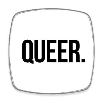 QUEER. - Simple et significatif - Magnet carré - blanc - Devant