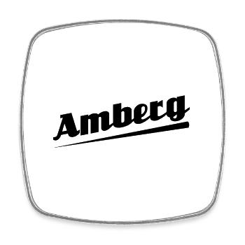 Amberg - Textdesign mit Stadtnamen - Viereckiger Kühlschrankmagnet - Weiß - Vorne