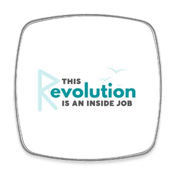 This revolution is an inside job - Viereckiger Kühlschrankmagnet - Weiß - Vorne