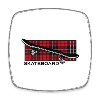 skateboard skate-life halfpipe skateboarder sk8 - Magnet carré - blanc - Devant