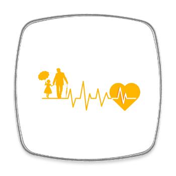 Heartbeat Father Daughter - Square fridge magnet - white - Front