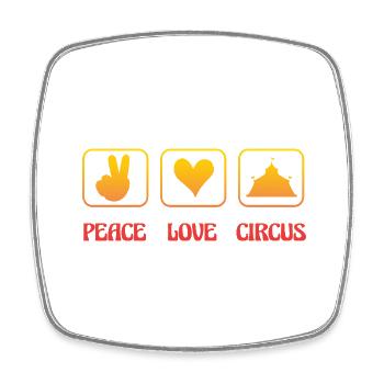Peace Love Circus - Square fridge magnet - white - Front