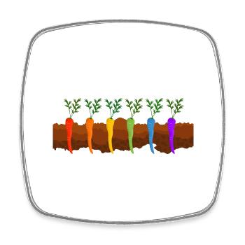 garten biobauer-love gemüsebeet karottenregenbogen - Viereckiger Kühlschrankmagnet - Weiß - Vorne