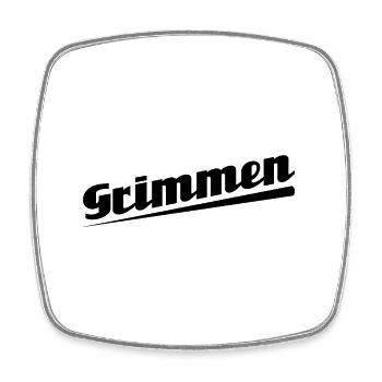 Grimmen - Textdesign mit Stadtnamen - Viereckiger Kühlschrankmagnet - Weiß - Vorne