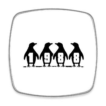 1988 Birthday Penguin Party Winter Swimmers - Magnet carré - blanc - Devant