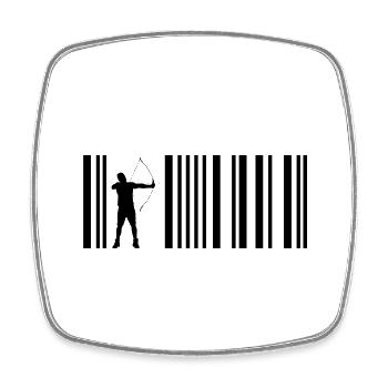 Archery archer with bow and arrow - Square fridge magnet - white - Front